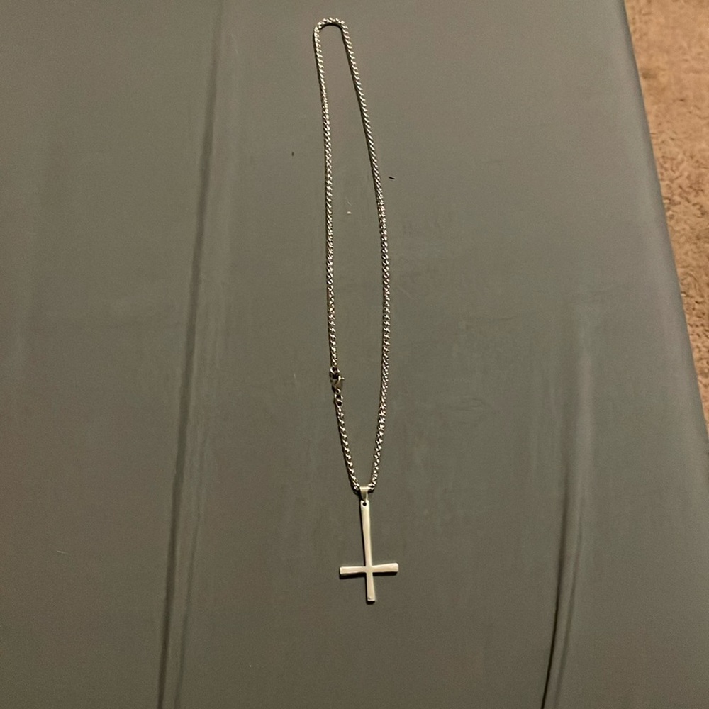 Upside down cross necklace